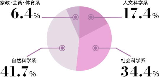 四年制大学系統別分類グラフ