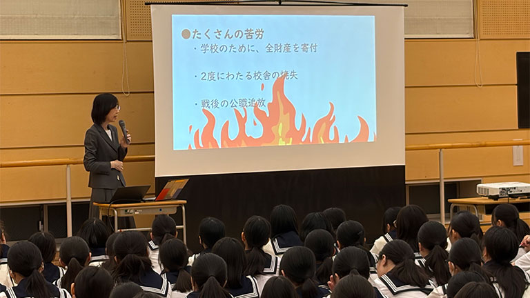 中学1年生　道徳（校長先生講話）